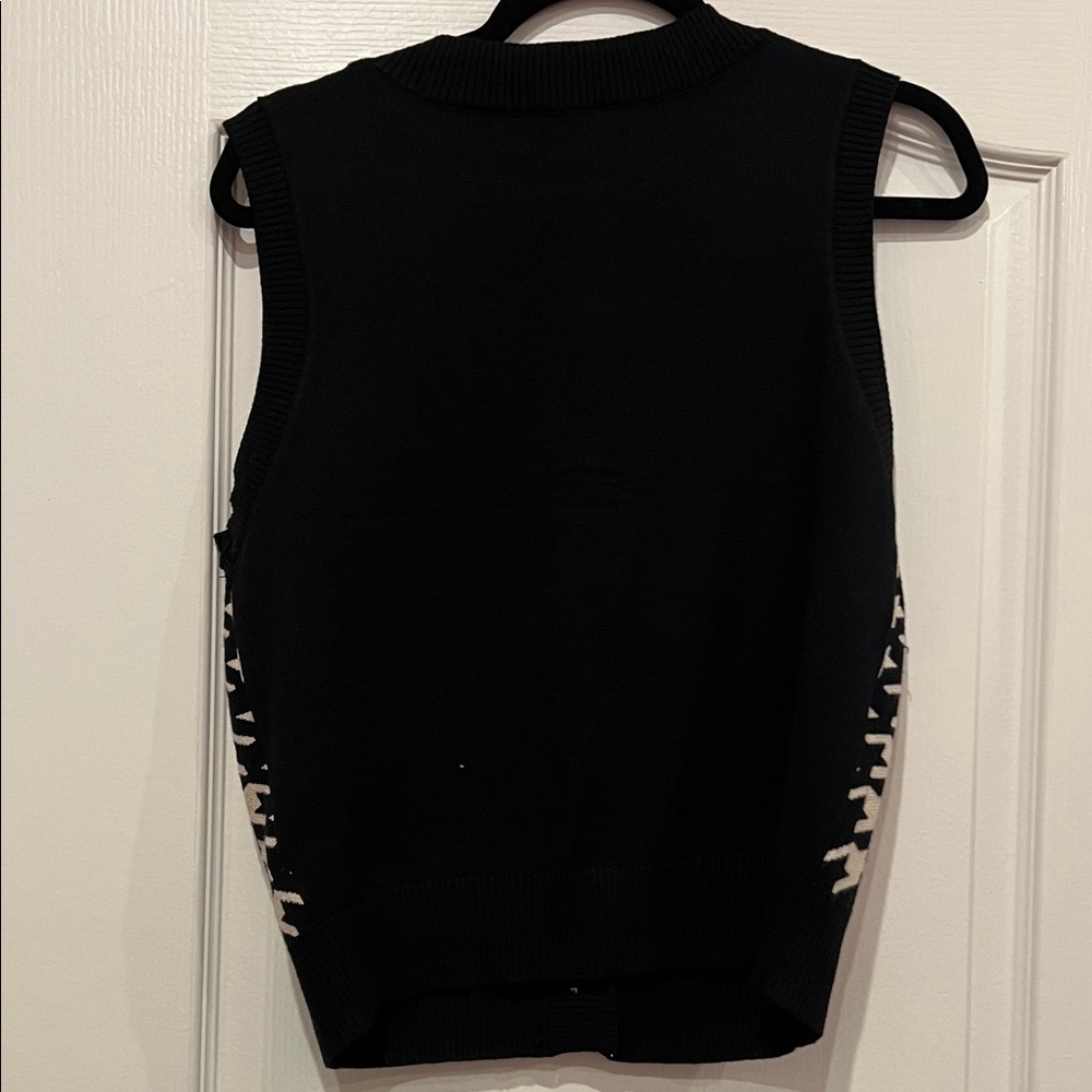 Haute Monde Black and White Houndstooth Sweater Vest Size XL NWT! - Picture 5 of 5